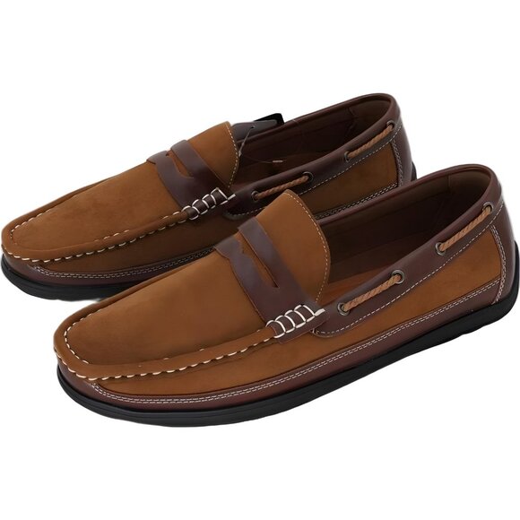 Aston Marc Penny Loafers Tan Slip-On Shoes Smart Casual Men's US 10M - Picture 2 of 6